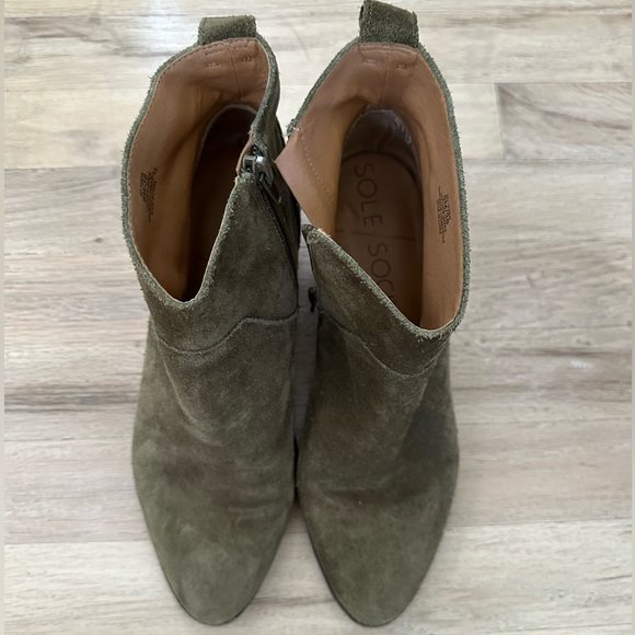 Sole Society Olive Green Suede Ankle Booties - Picture 5 of 5